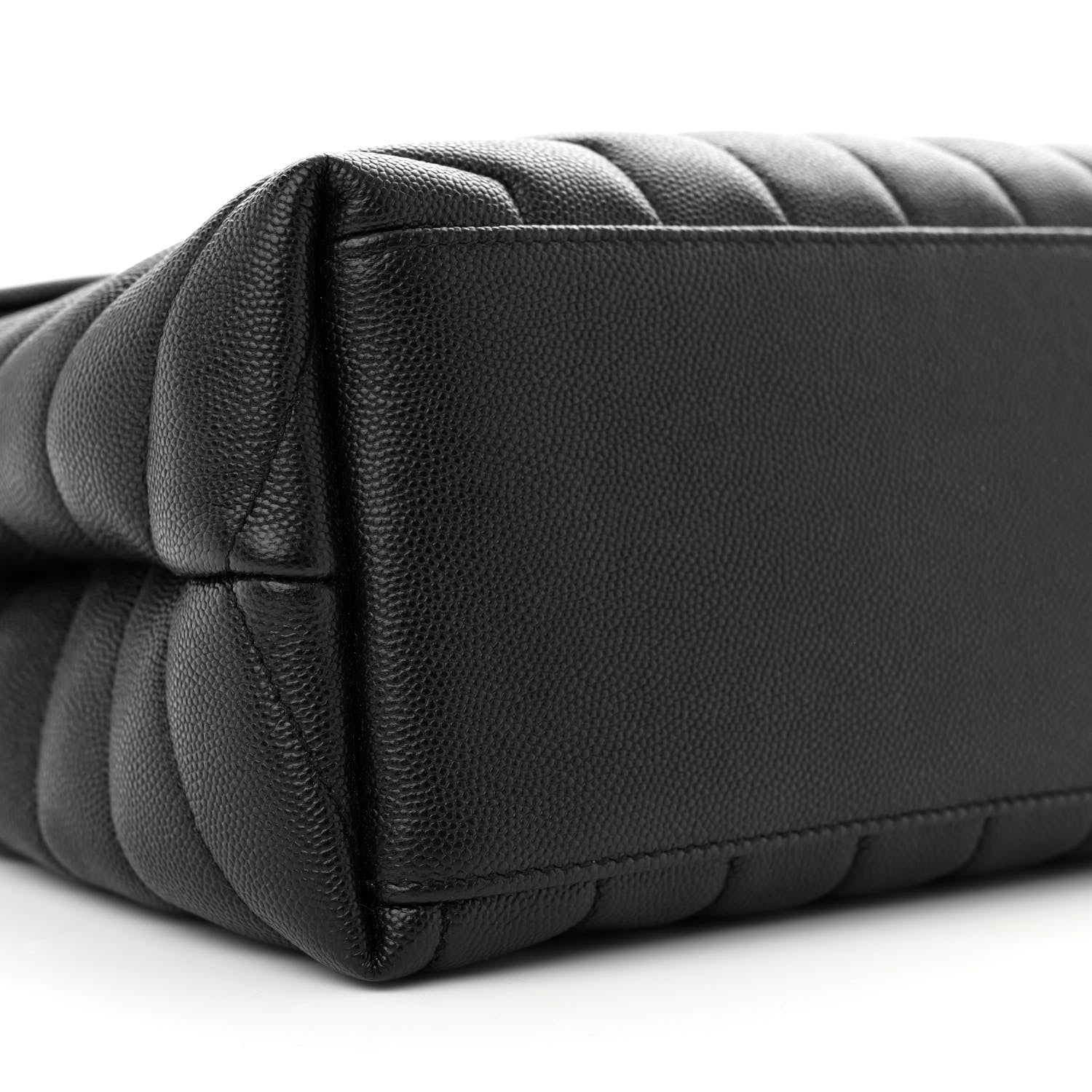 Saint Laurent Grain de Poudre Calfskin Y Quilted Monogram Medium Loulou Chain Satchel Black 9 of 11