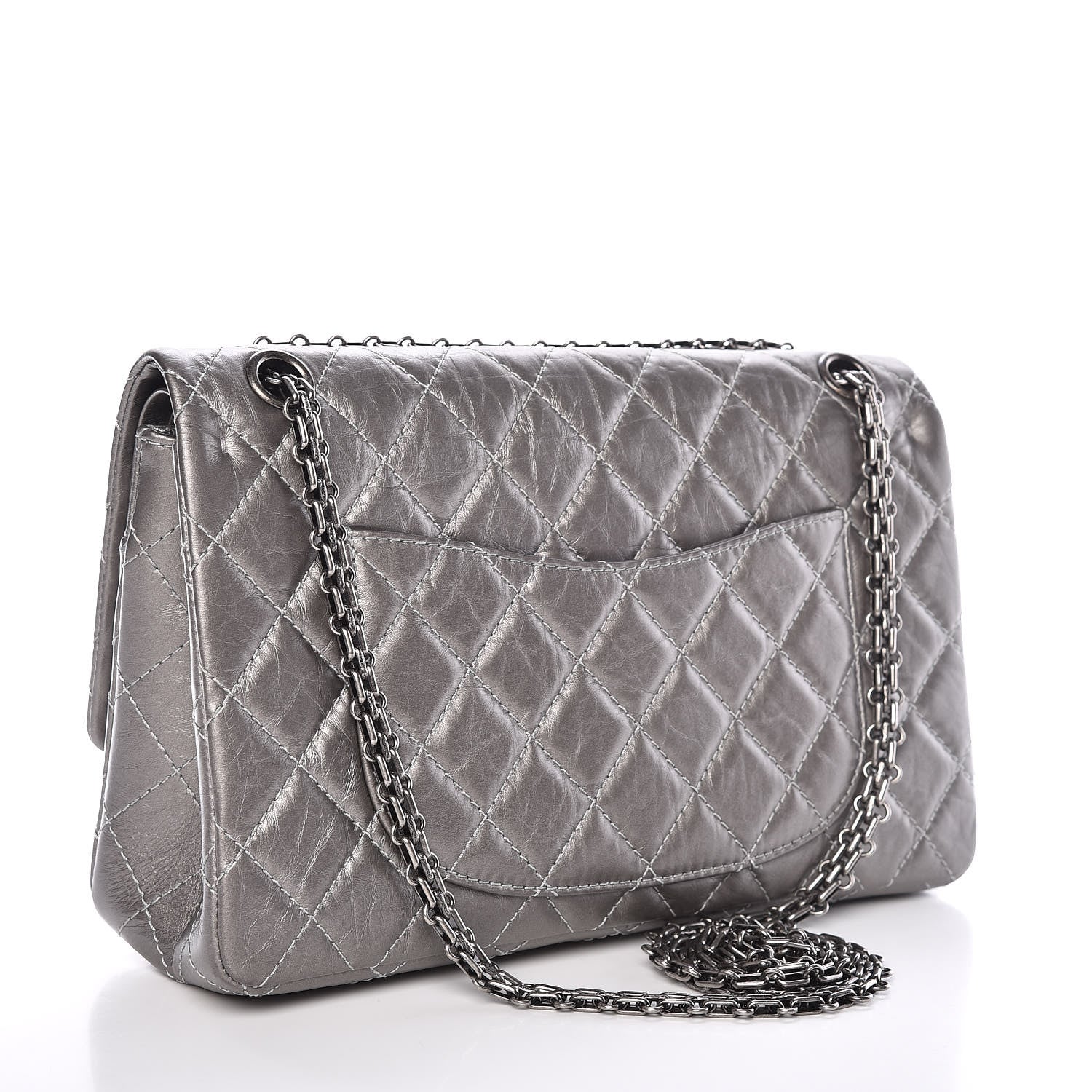 Chanel Metallic Aged Calfskin 2.55 Reissue 226 Flap Silver 3 of 12