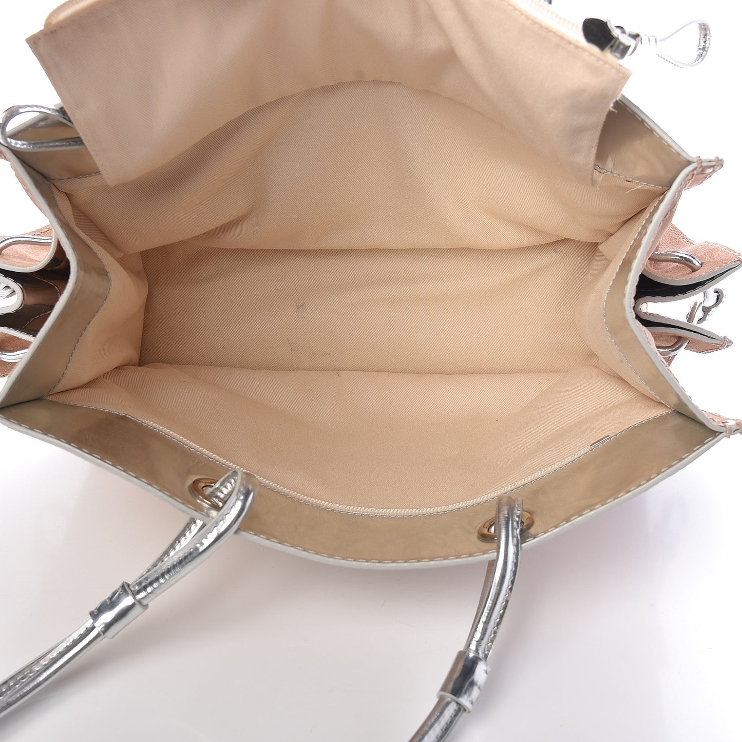 Suede Medium Shopping Tote Beige