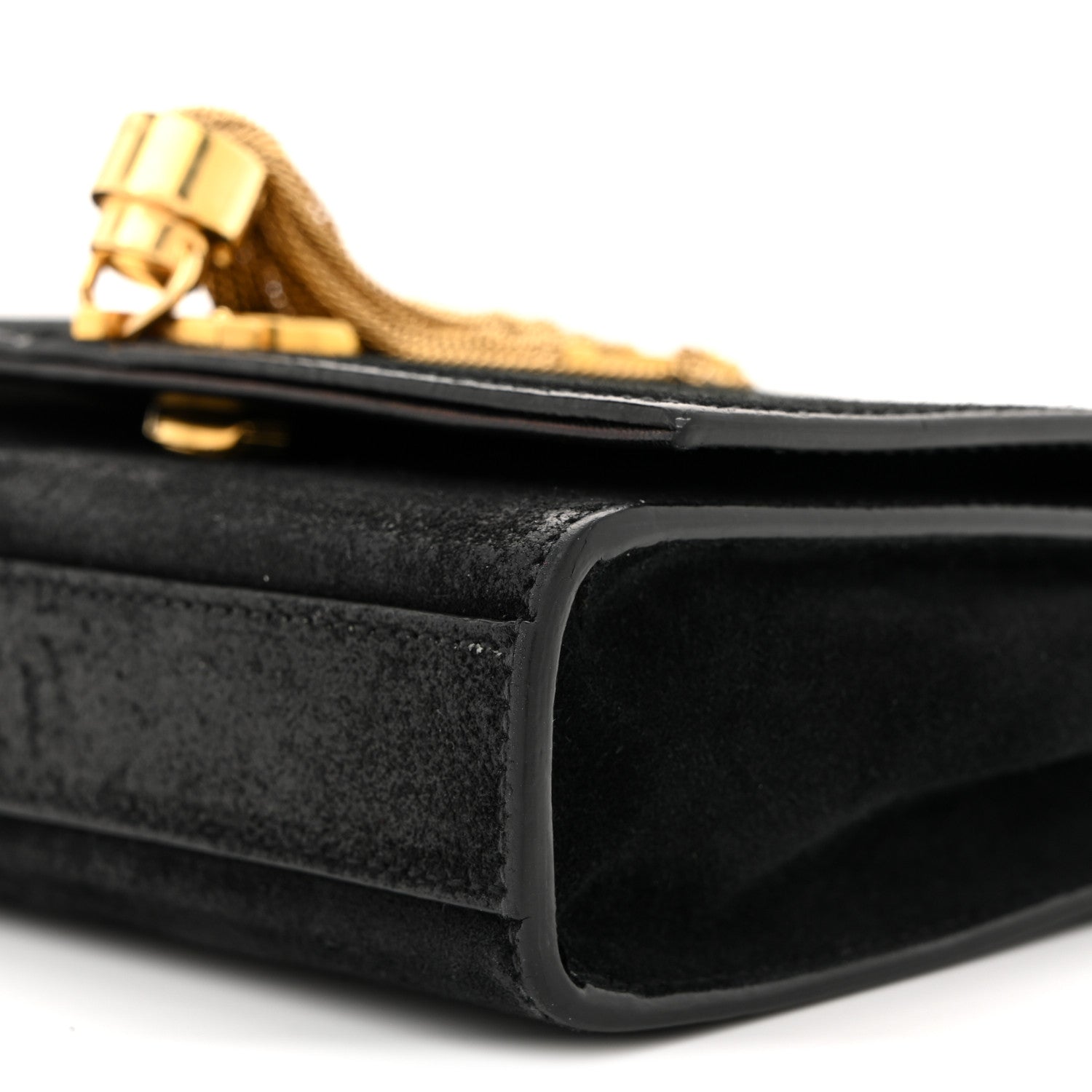 Saint Laurent Suede Small Classic Monogram Kate Tassel Satchel Black 10 of 12
