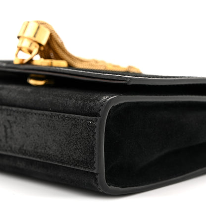 Saint Laurent Suede Small Classic Monogram Kate Tassel Satchel Black 10 of 12