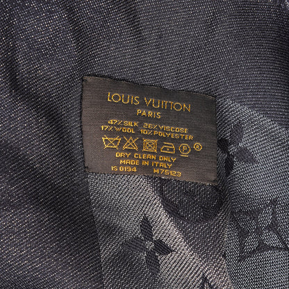 Louis Vuitton Silk Lurex Wool Monogram Shine Shawl Black 4 of 4