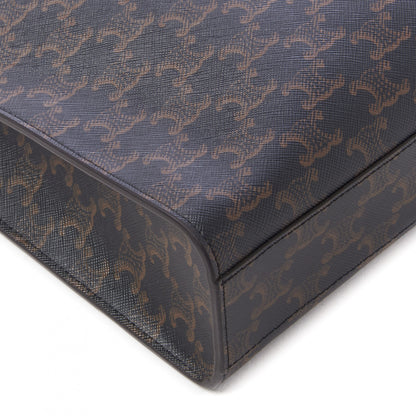 Celine Triomphe Canvas Calfskin Small Vertical Cabas Tan 7 of 8