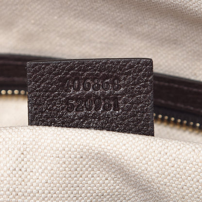 Gucci Monogram Vintage Web Medium Webby Bee Boston Dark Brown 9 of 9