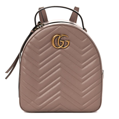 Gucci Calfskin Matelasse GG Marmont Dome Backpack Porcelain Rose 1 of 8