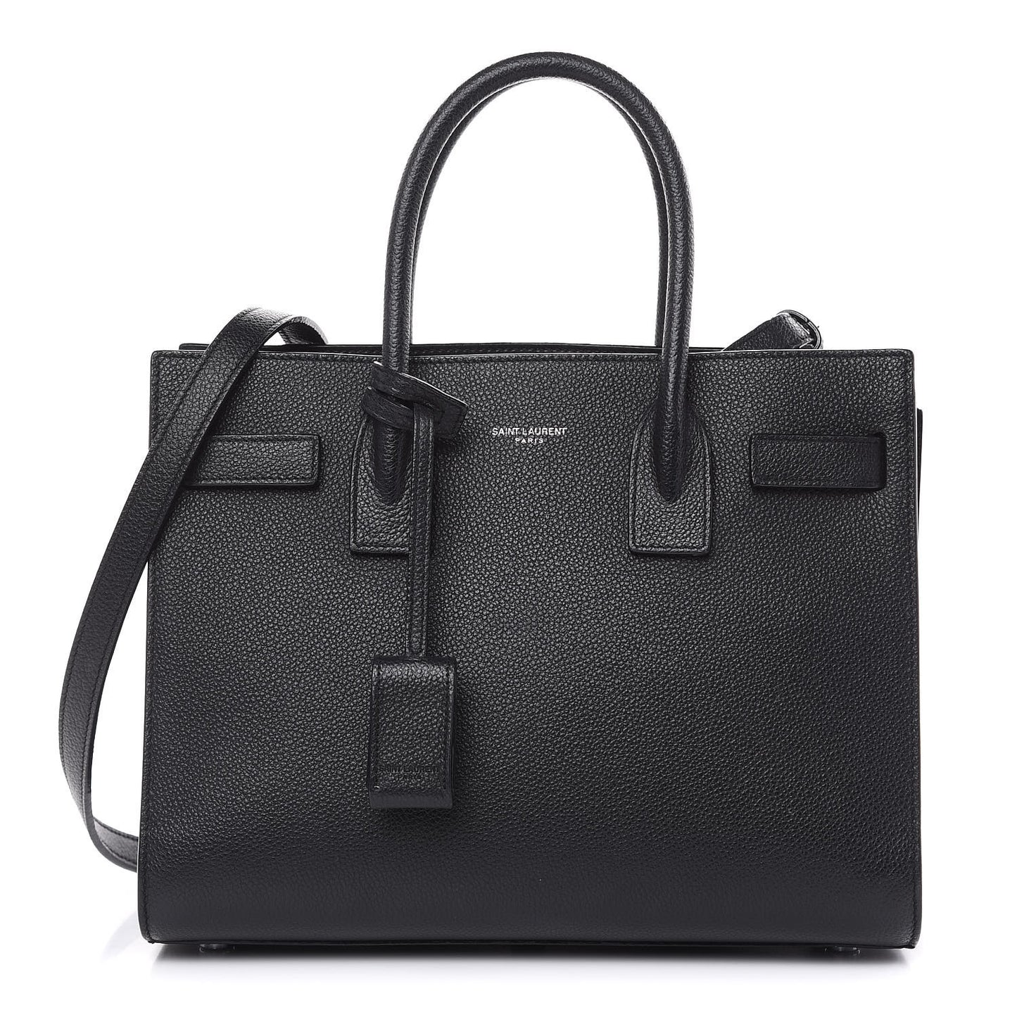 Grained Calfskin Baby Sac De Jour Black