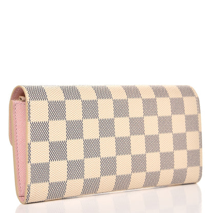 Louis Vuitton Damier Azur Emilie Wallet Rose Ballerine 3 of 7