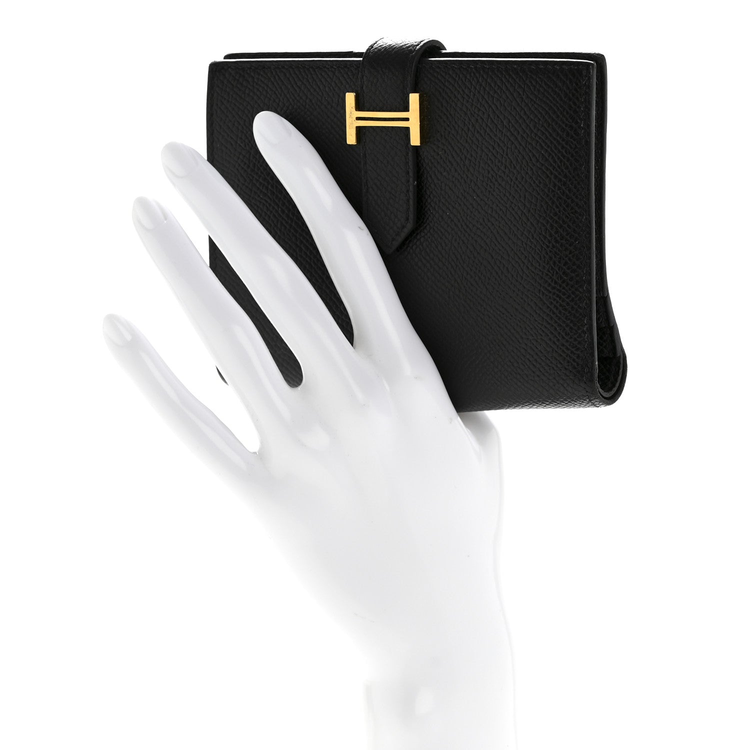 Hermes Epsom Bearn Compact Wallet Black 2 of 13
