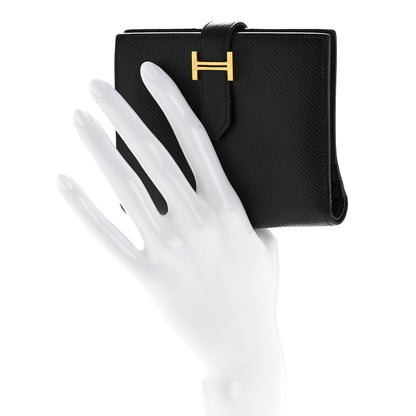 Hermes Epsom Bearn Compact Wallet Black 2 of 13