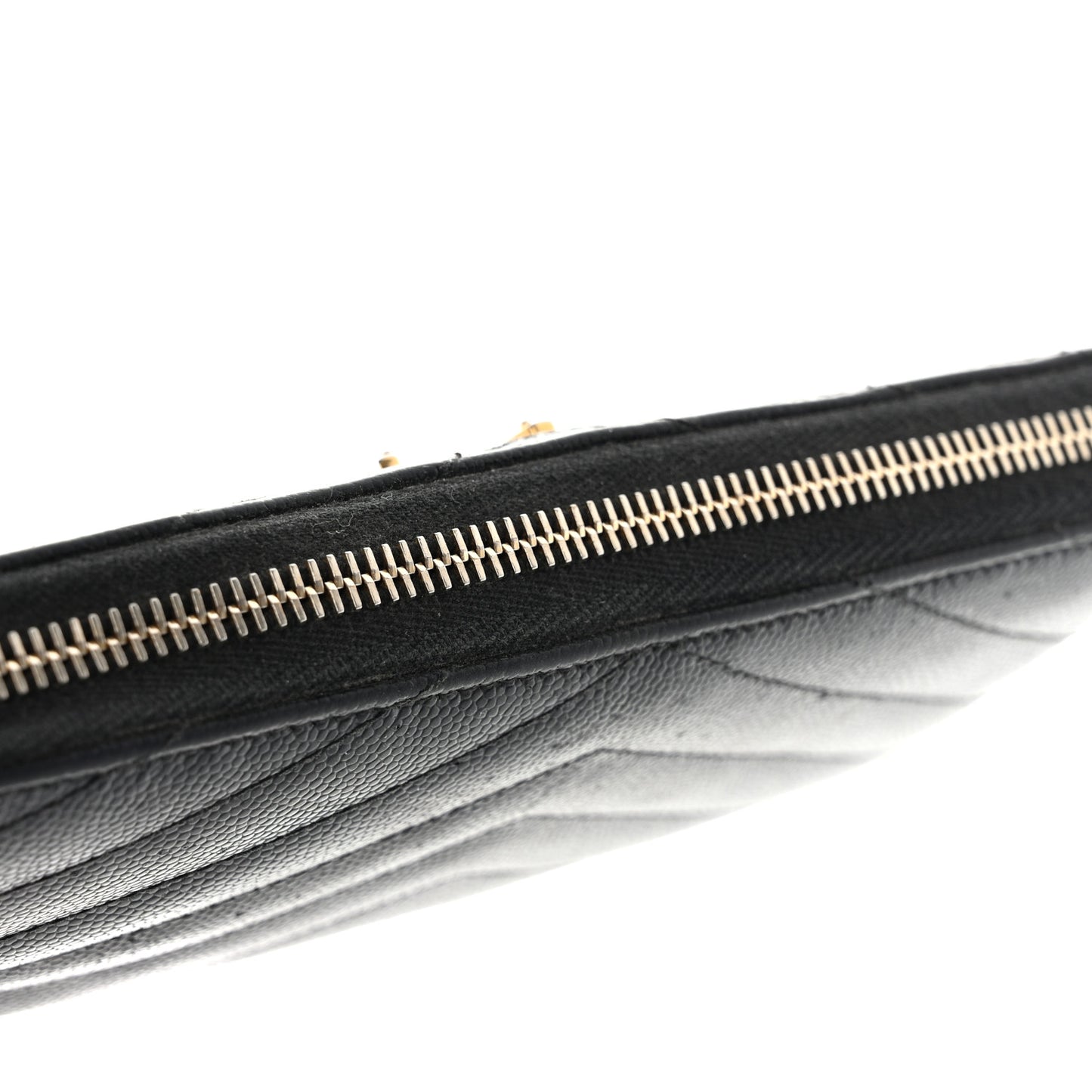 Grain De Poudre Matelasse Chevron Monogram Zip Around Wallet Black