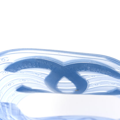 Chanel PVC Transparent CC Flat Slide Sandals 37 Blue 6 of 6