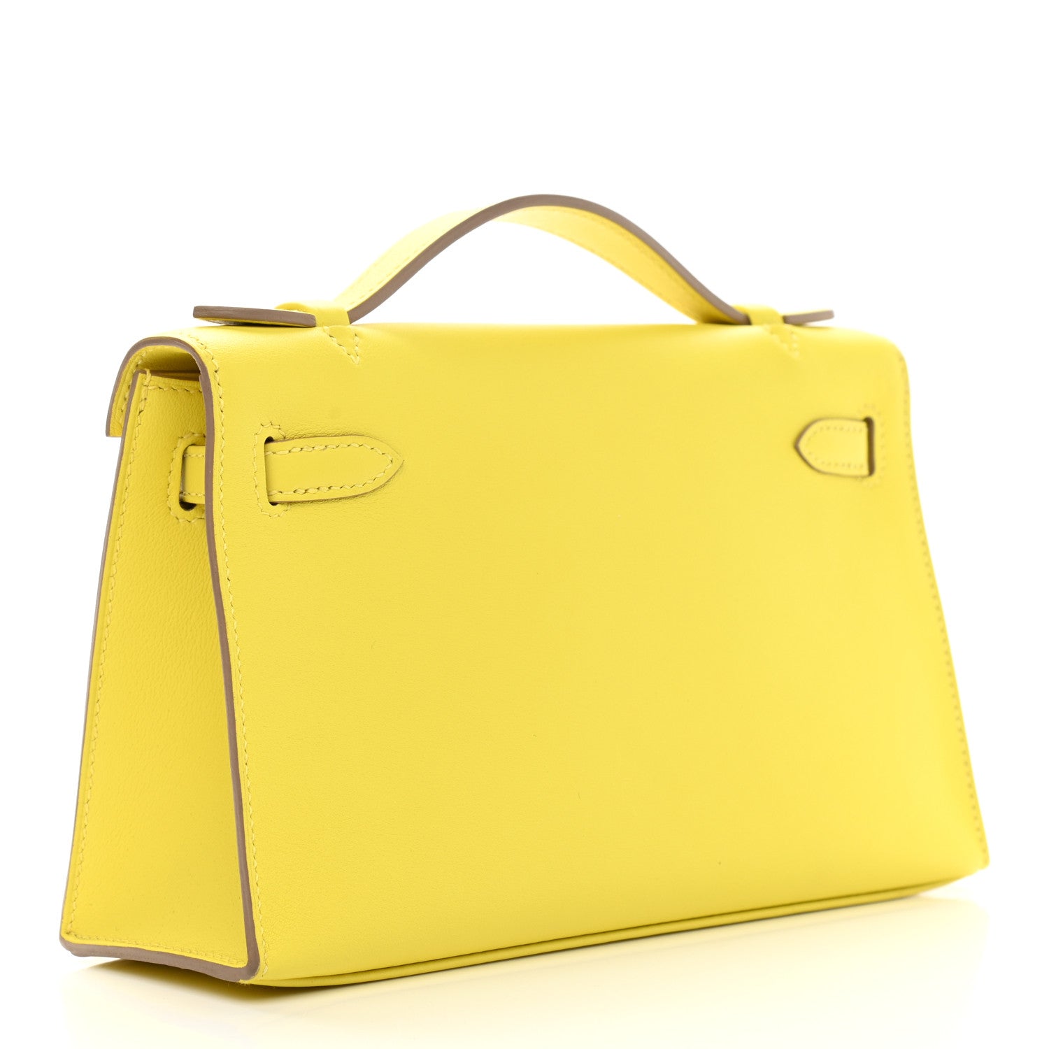 Hermes Swift Kelly Pochette Clutch Lime 3 of 10