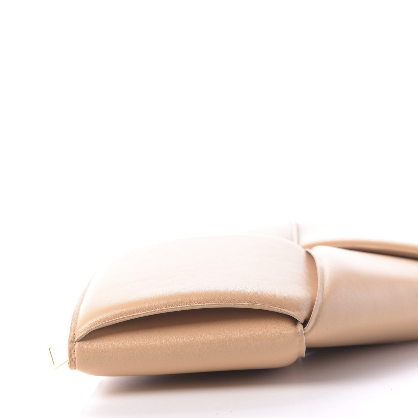 Nappa Maxi Intrecciato Pouch Clutch Almond