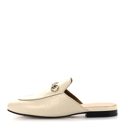 Gucci Glamour Calfskin Guccissima Womens Princetown Slippers 36.5 Mystic White 1 of 10