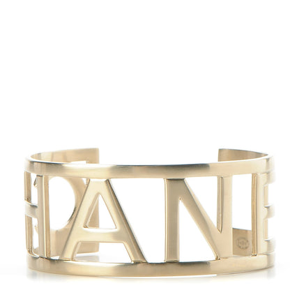 Chanel Metal Logo Cuff Gold 1 of 4