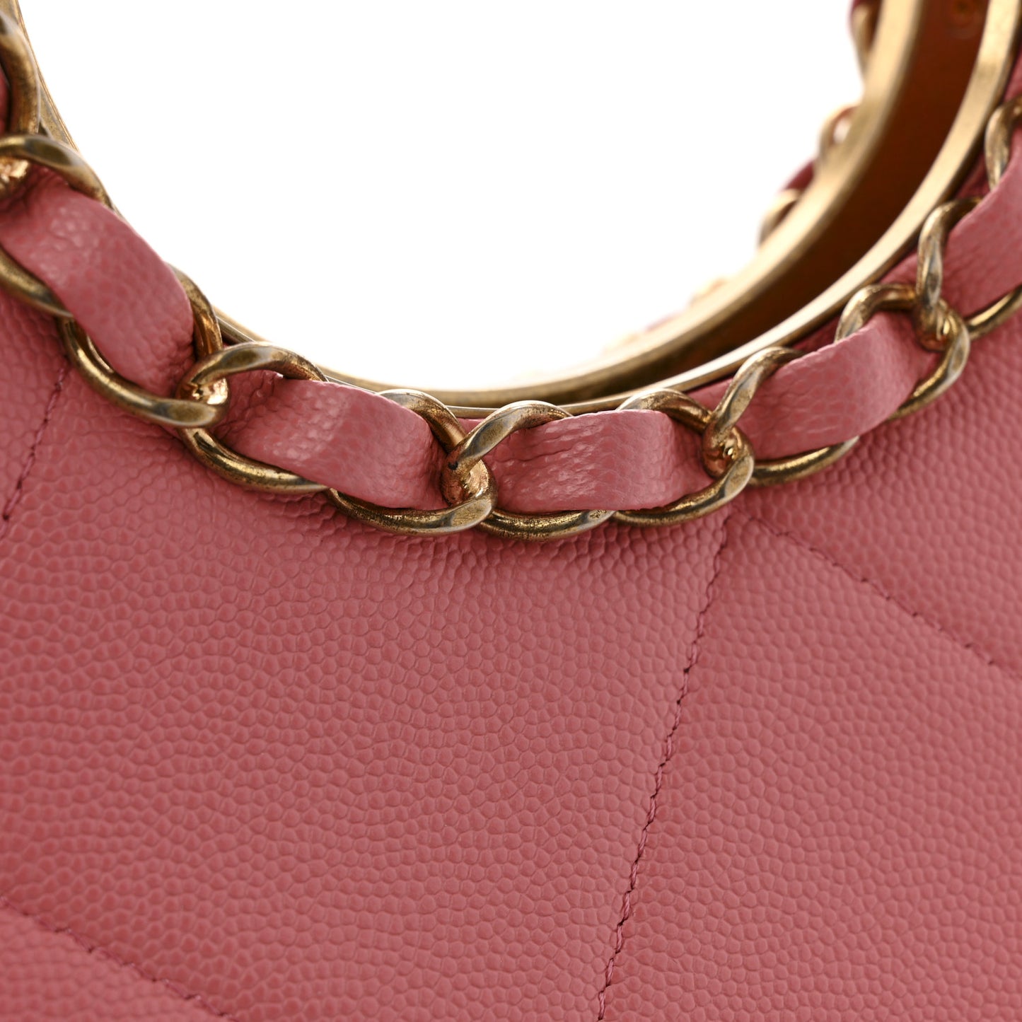 Caviar Quilted A Real Catch Clutch Pink