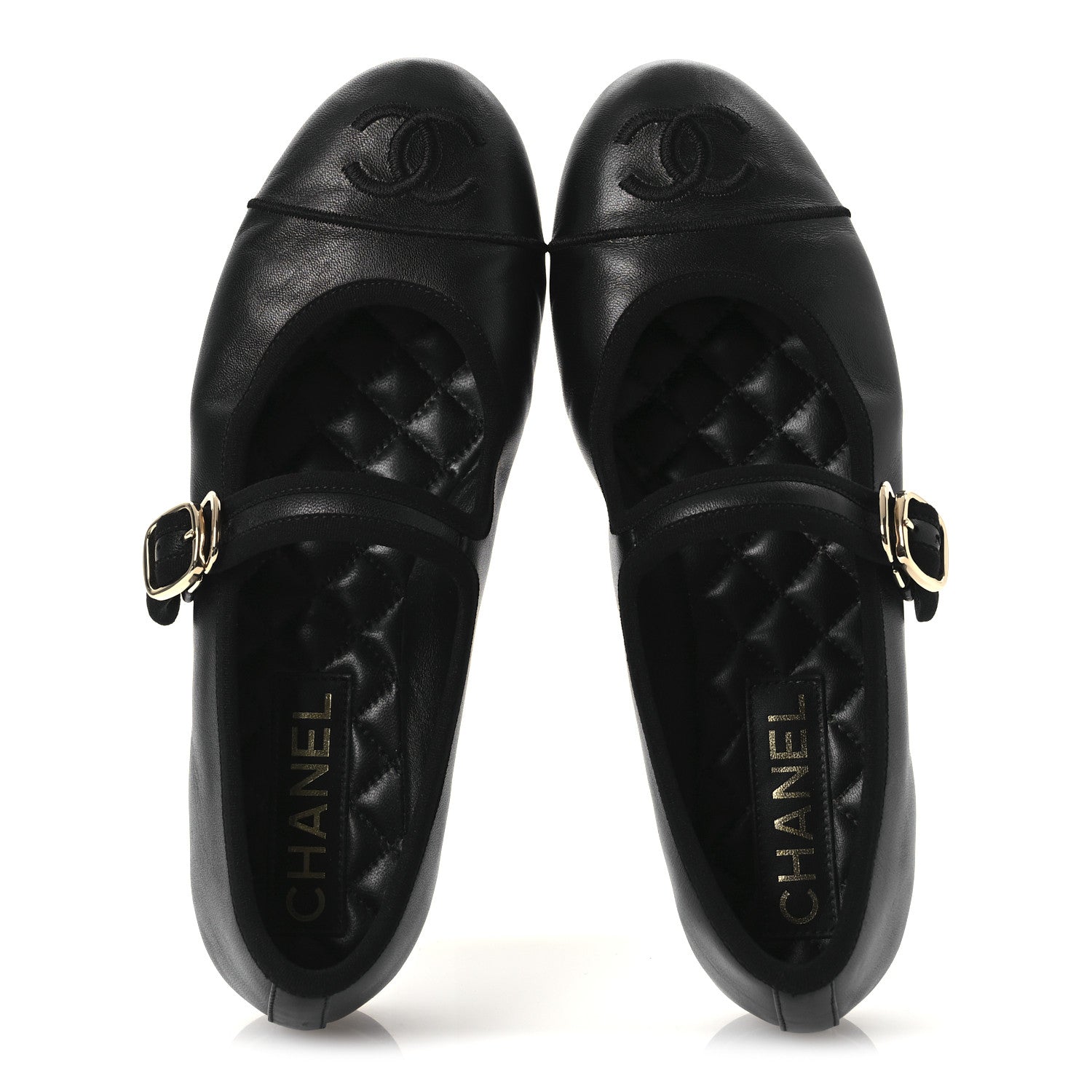 Chanel Lambskin Mary Jane Flats 36 Black 7 of 12