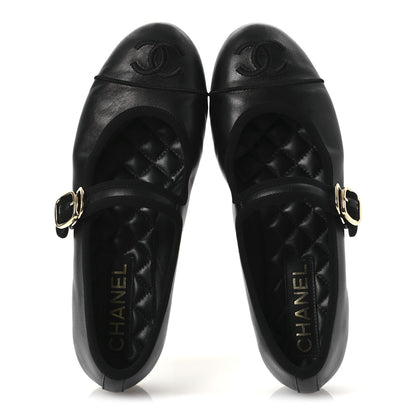 Chanel Lambskin Mary Jane Flats 36 Black 7 of 12