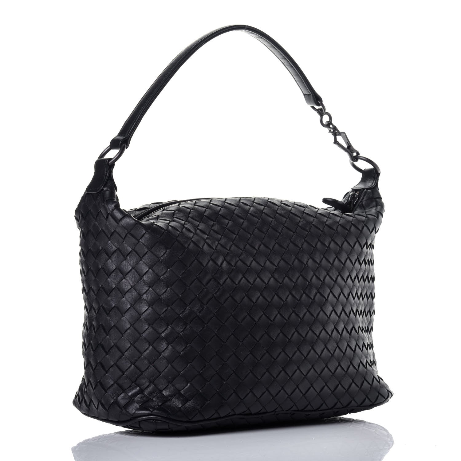 Bottega Veneta Nappa Intrecciato Small Shoulder Bag Black 3 of 9