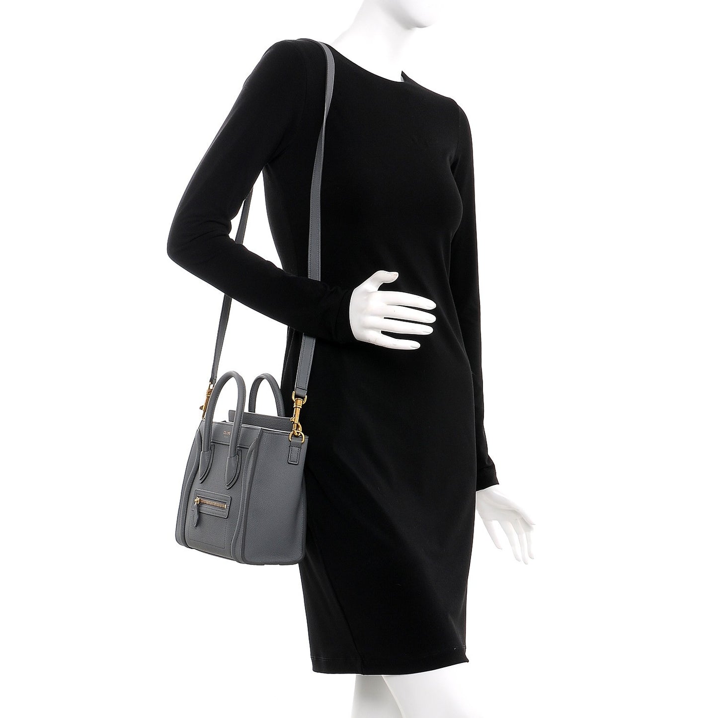 Drummed Calfskin Nano Luggage Kohl