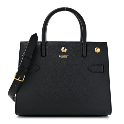 Burberry Grainy Calfskin Mini Two Handle Title Bag Black 1 of 9