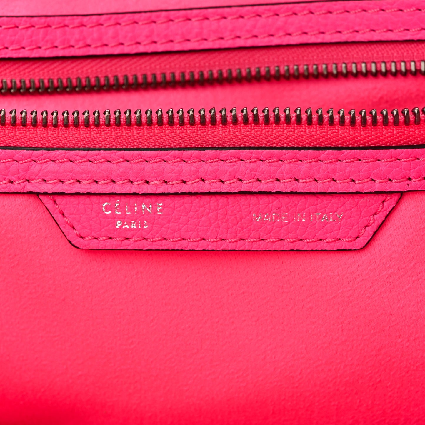 Drummed Calfskin Mini Luggage Fluo Pink