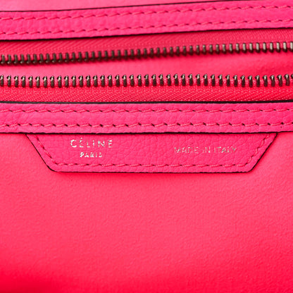 Celine Drummed Calfskin Mini Luggage Fluo Pink 6 of 11