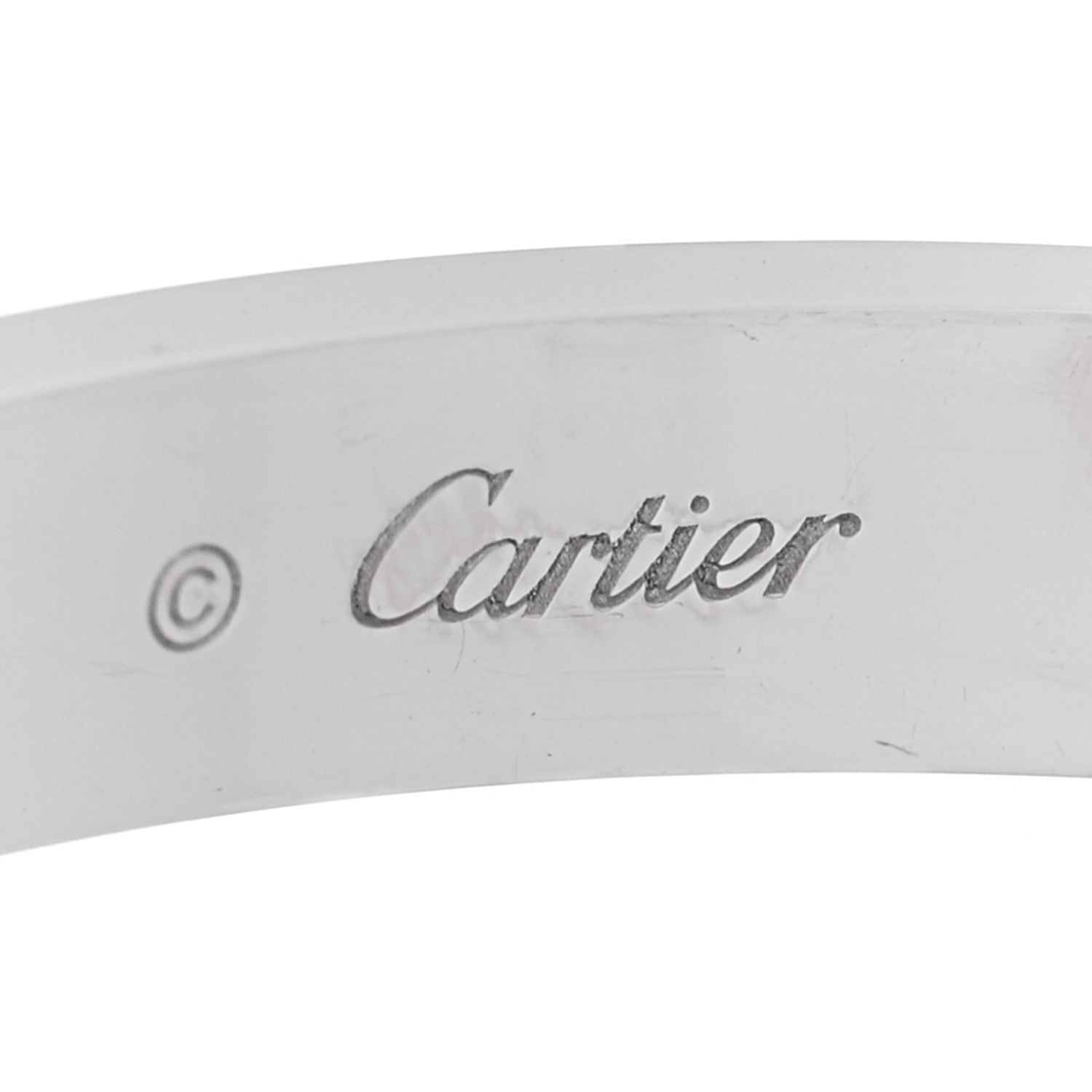 Cartier 18K White Gold 4 Diamond Love Bracelet 19 3 of 4
