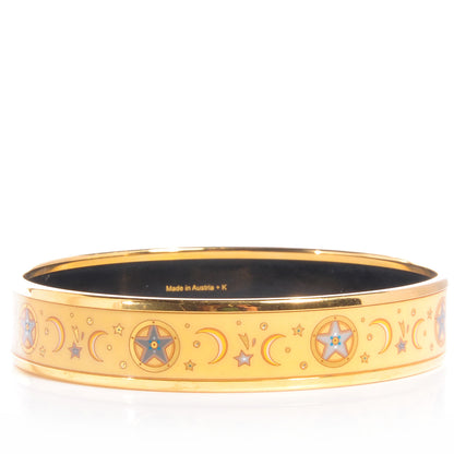 Hermes Enamel Printed Medium Moon Stars Bracelet 70 Yellow 5 of 6