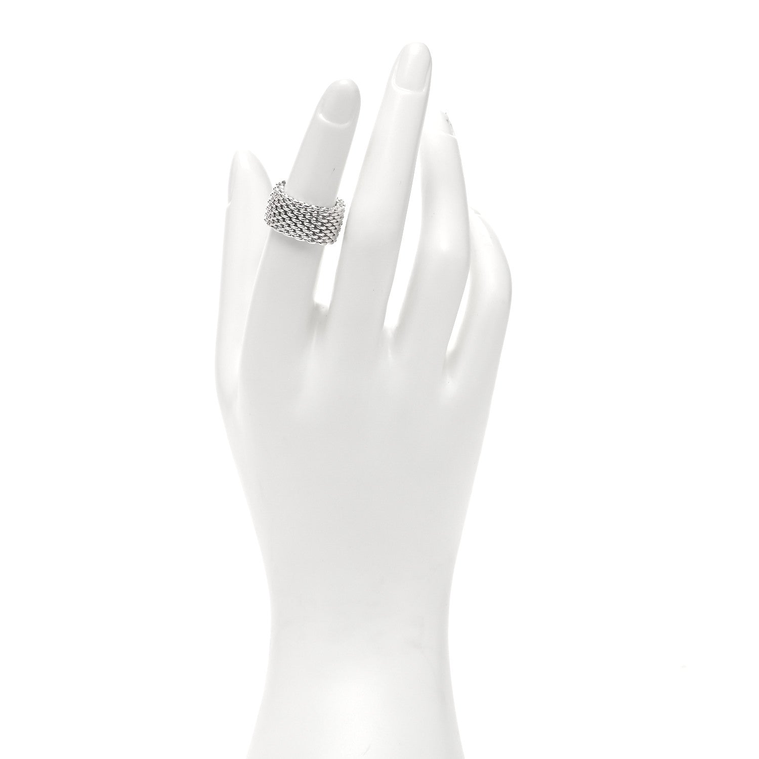 Tiffany Sterling Silver Somerset Mesh Ring 49 4.75 2 of 4