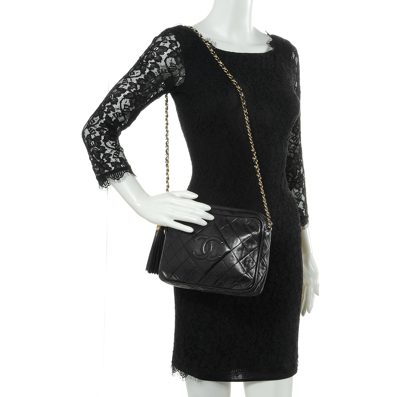 Chanel Lambskin Tassel Camera Case Black 2 of 8