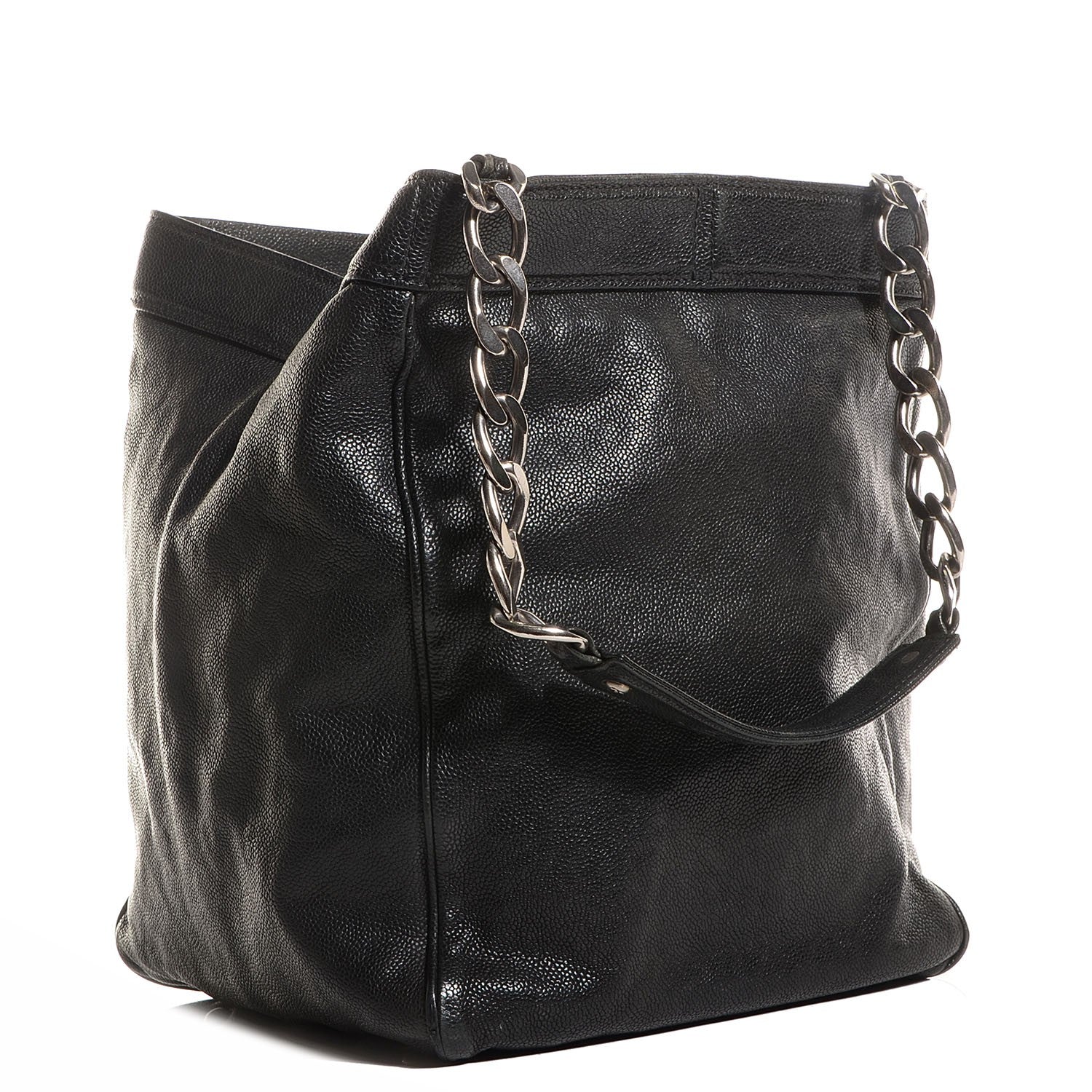 Chanel Distressed Caviar Outdoor Ligne Tote Black 3 of 7