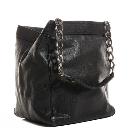Chanel Distressed Caviar Outdoor Ligne Tote Black 3 of 7