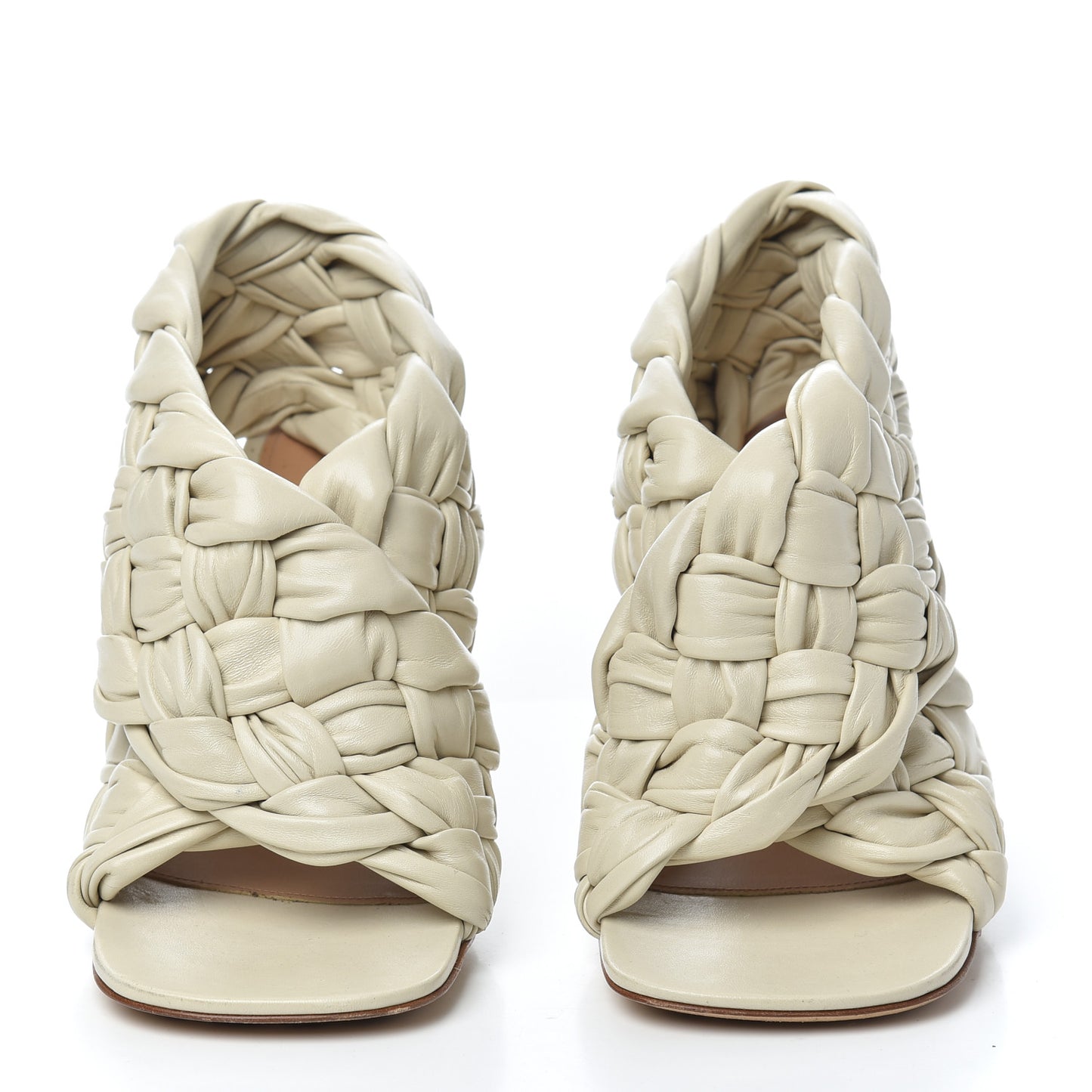 Shiny Nappa Intrecciato The Board Sandals 38.5 Wax