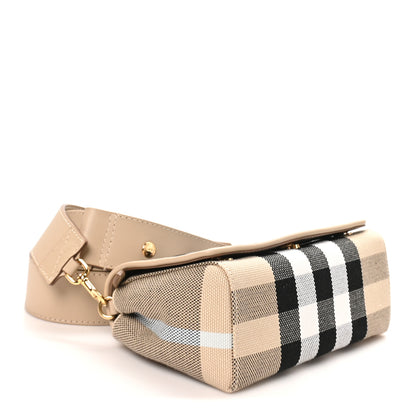 Burberry Canvas Check Hackberry Crossbody Bag Soft Fawn 3 of 8