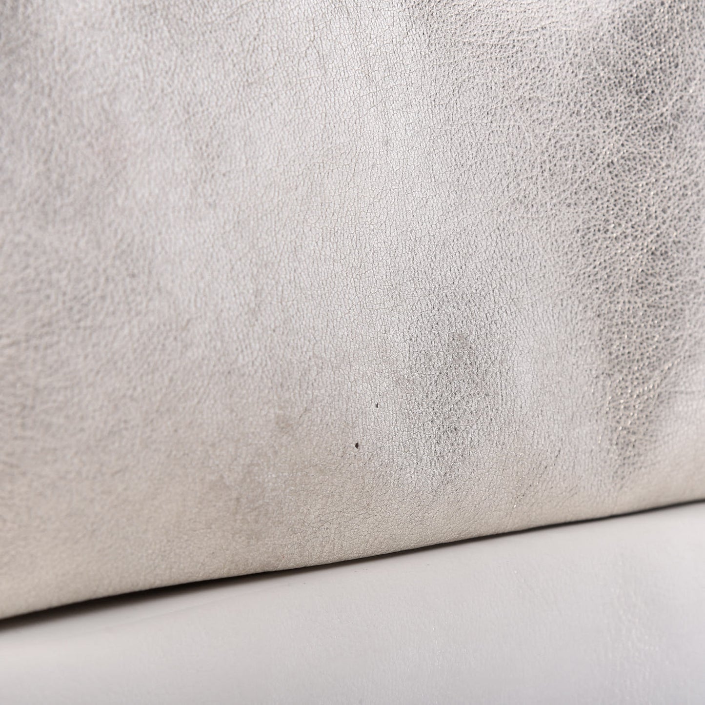 Metallic Calfskin Flap Clutch Silver