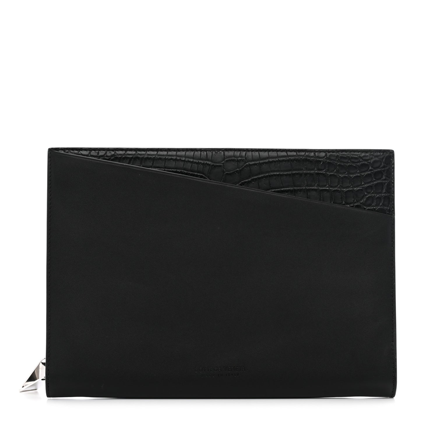 Calfskin Crocodile Embossed Document Case Black
