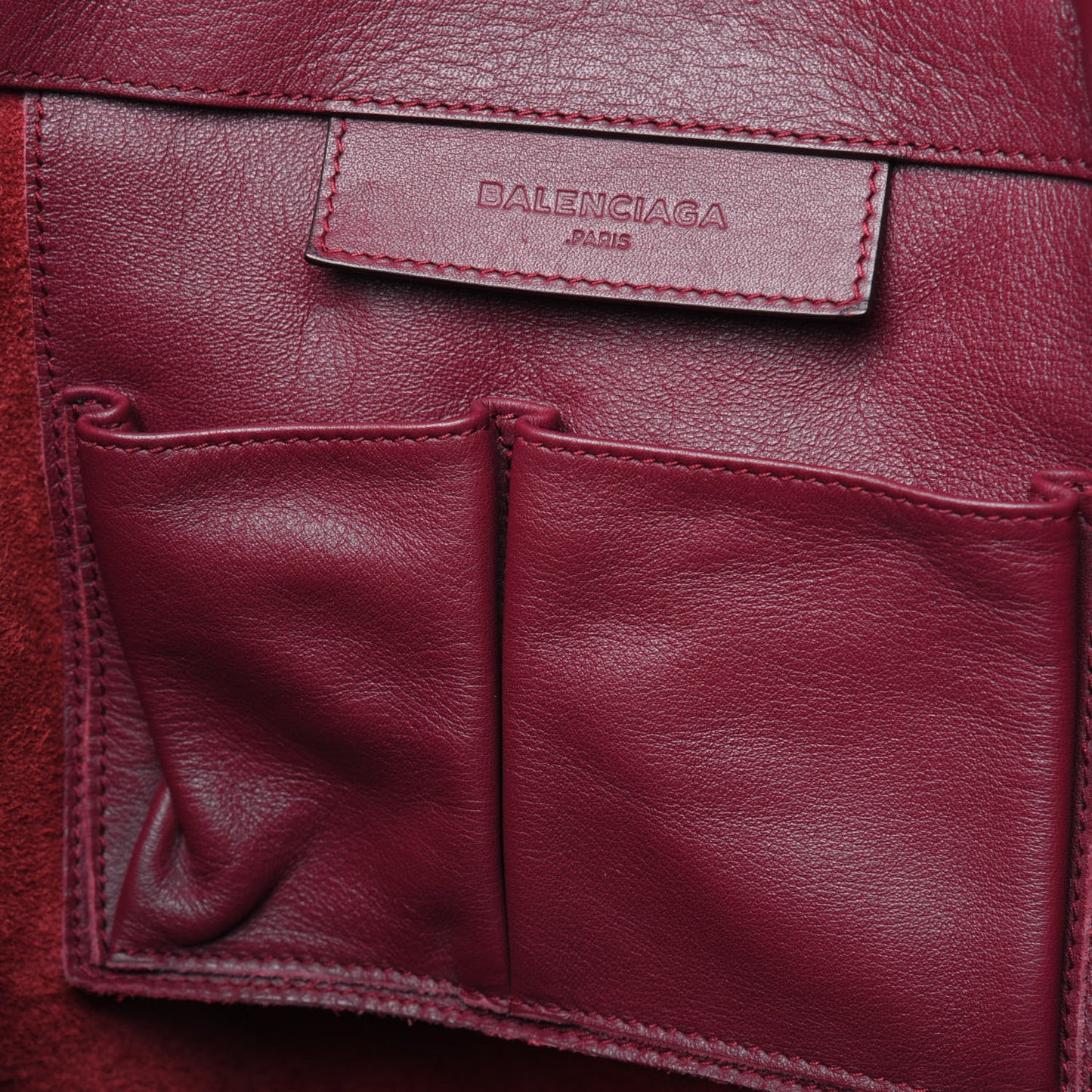 Veau Papier Classic Silver Hardware A4 Zip Around Tote Rouge Pourpre