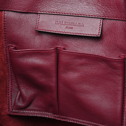 Balenciaga Veau Papier Classic Silver Hardware A4 Zip Around Tote Rouge Pourpre 8 of 38