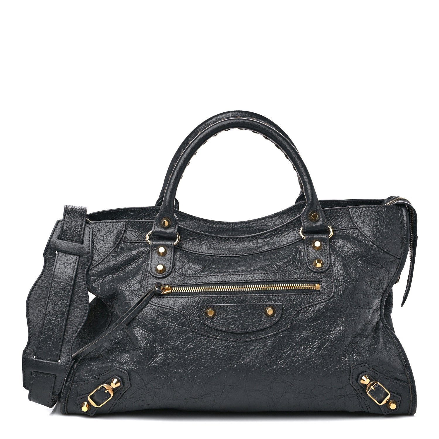 Balenciaga Agneau Classic Gold Hardware City Gris Fossile Anthracite 1 of 11