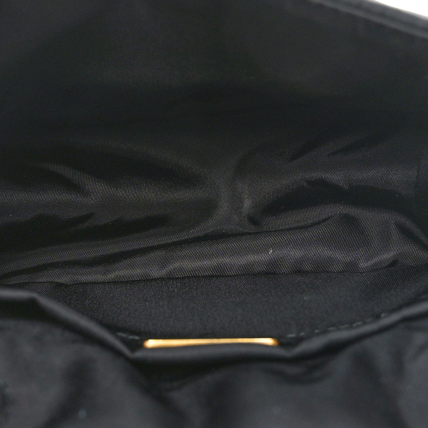 Prada Tessuto Nylon Crystal Chain Flap Shoulder Bag Black 5 of 9