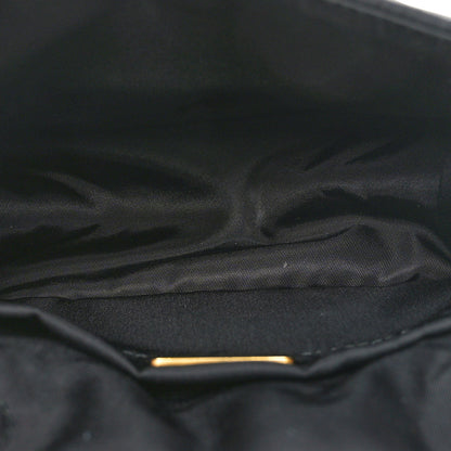 Prada Tessuto Nylon Crystal Chain Flap Shoulder Bag Black 5 of 9