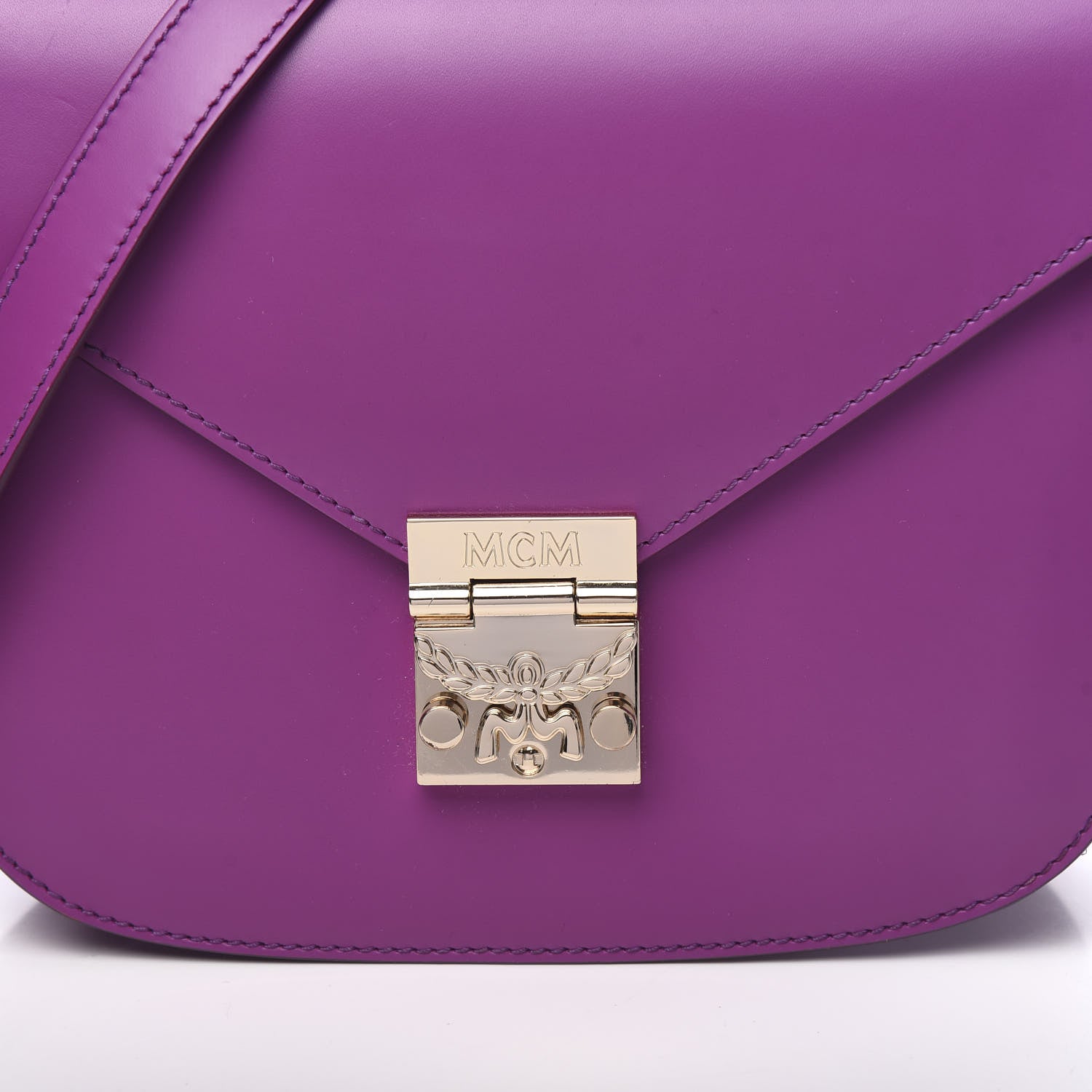 MCM Calfskin Patricia Crossbody Bag Purple 8 of 11