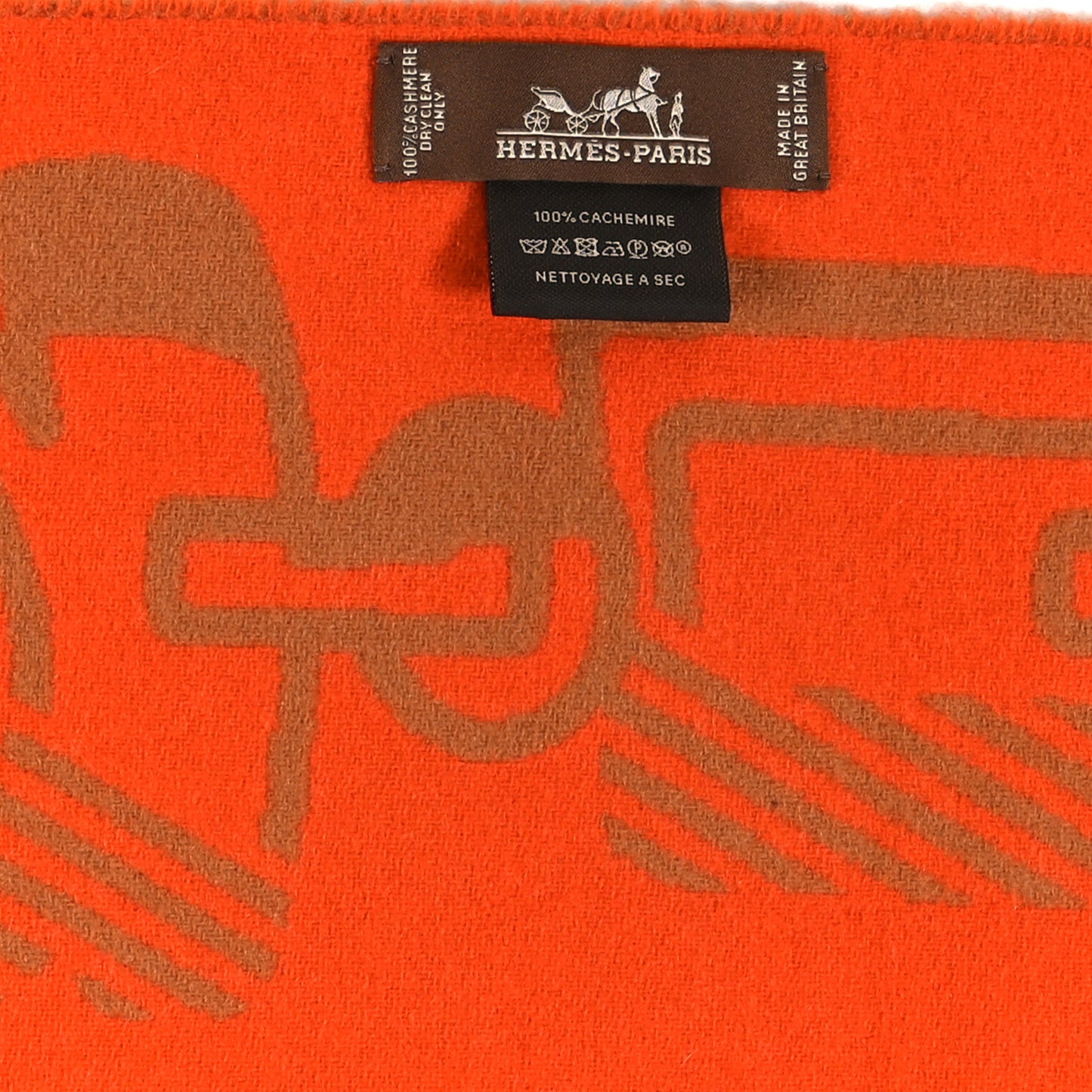 Cashmere Casaque Do Re Boucles Muffler Camel Orange