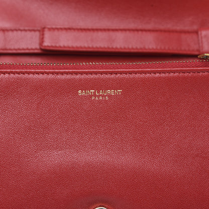 Saint Laurent Lambskin Diamond Quilted Monogram Angie Chain Bag Red 11 of 11