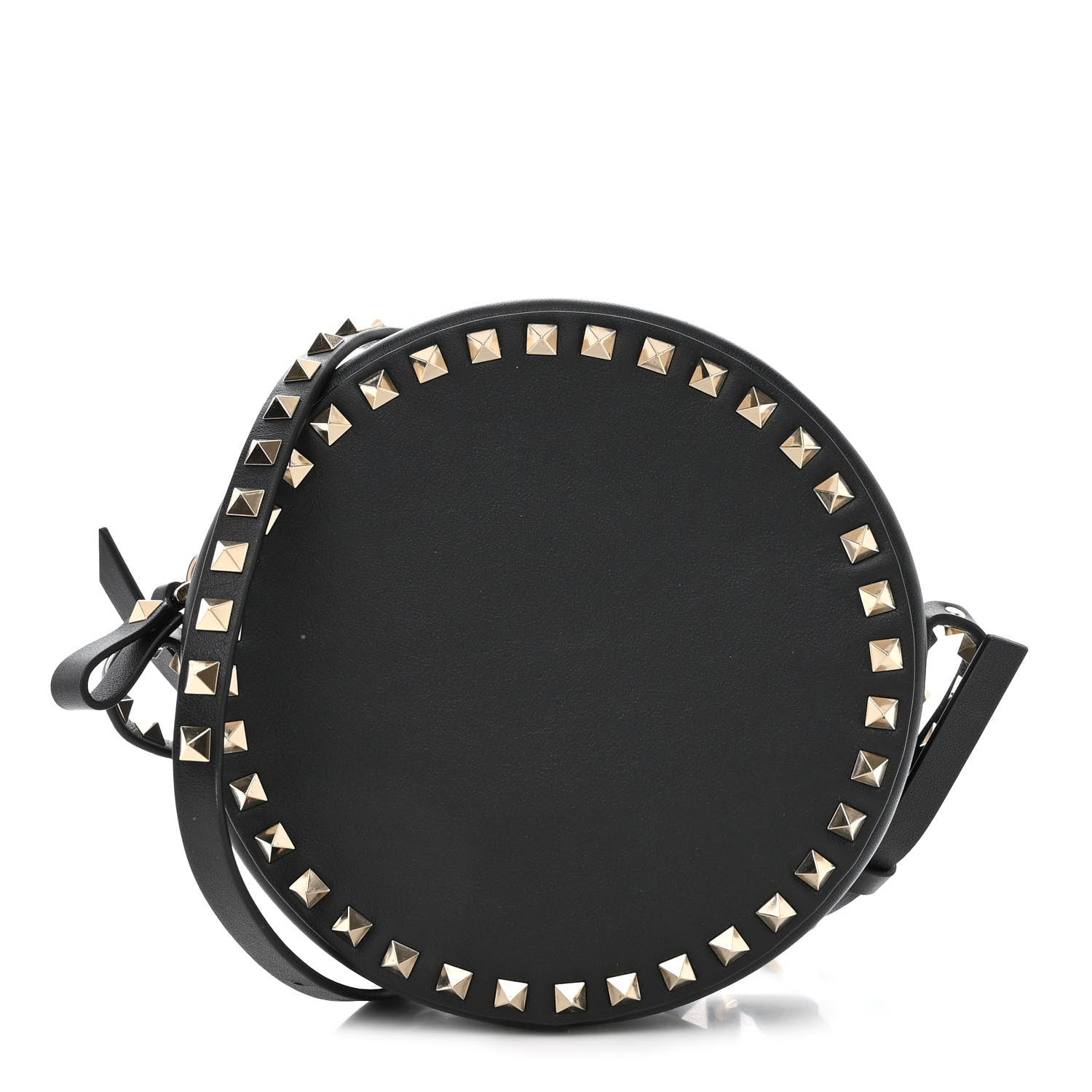 Valentino Garavani Calfskin Rockstud Round Crossbody Bag Black 1 of 10