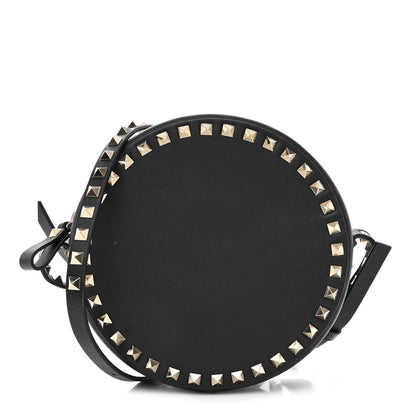 Valentino Garavani Calfskin Rockstud Round Crossbody Bag Black 1 of 10