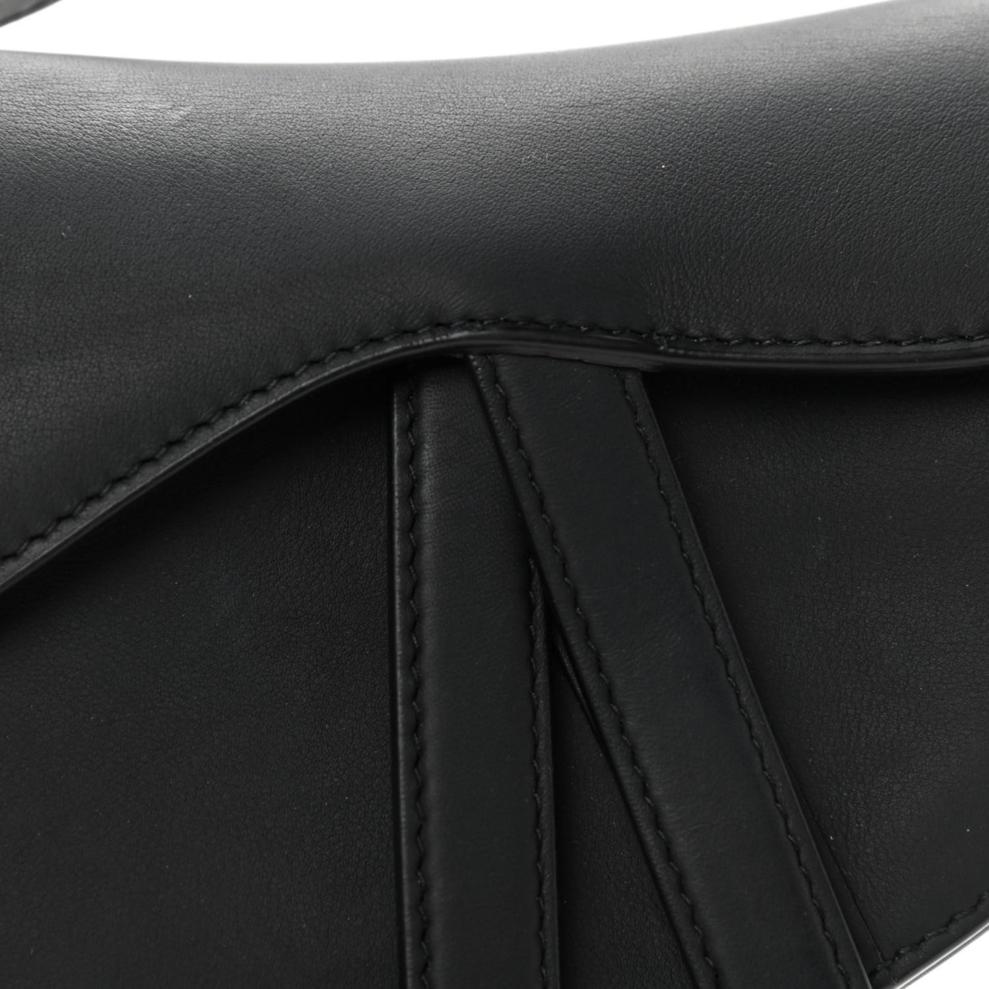 Ultra Matte Calfskin Mini Saddle Bag Black
