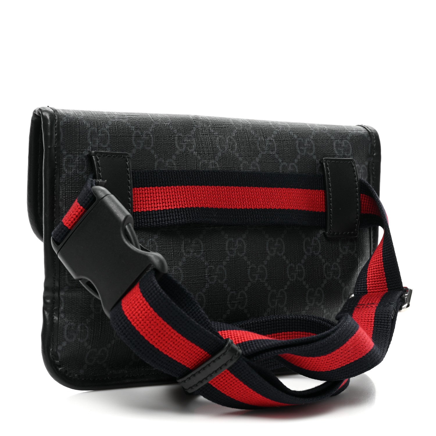Gucci GG Supreme Monogram Web Slim Belt Bag Black Grey 4 of 9