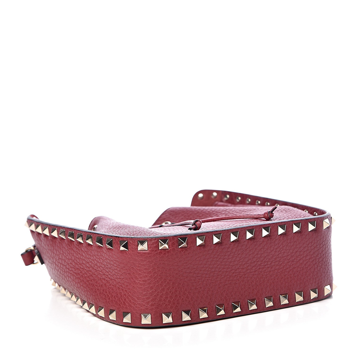 Valentino Garavani Grained Calfskin Rockstud Bucket Bag Rubino 4 of 9